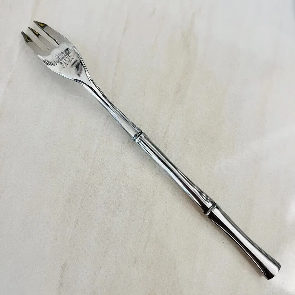 5 Towle Bamboo-Bright Cocktail/Seafood Fork Stainless 18/8 Supreme Cut SCC Japan